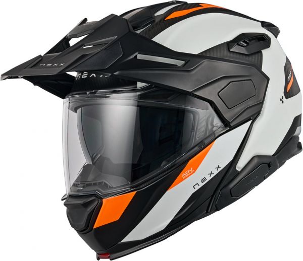 NEXX X.Lifecountry Carbon Klapphelm Terra Weiß / Orange Matt