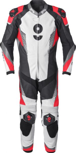 GMS GRC-1 Lederkombi Einteiler Schwarz / Weiß / Rot