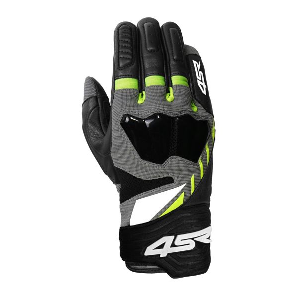 4SR Stunt Yellow Motorradhandschuhe Schwarz / Grau / Gelb