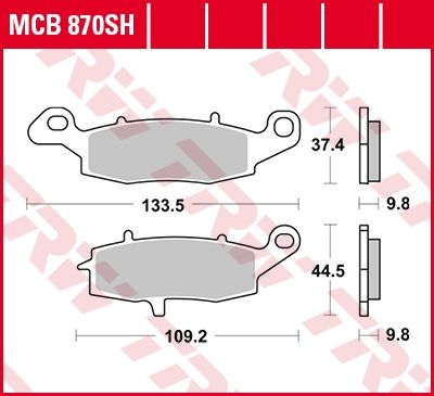 Lucas Scheibenbremsbelag MCB870SH
