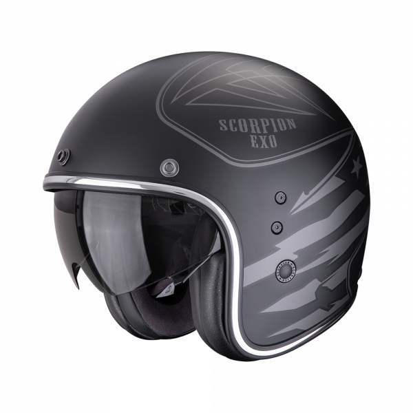 Scorpion Belfast Evo Jethelm Dawg Matt Schwarz Silber (ECE 22-06)