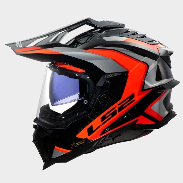 LS2 MX701 Explorer Carbon Crosshelm Frontier II Orange - ECE 22-06