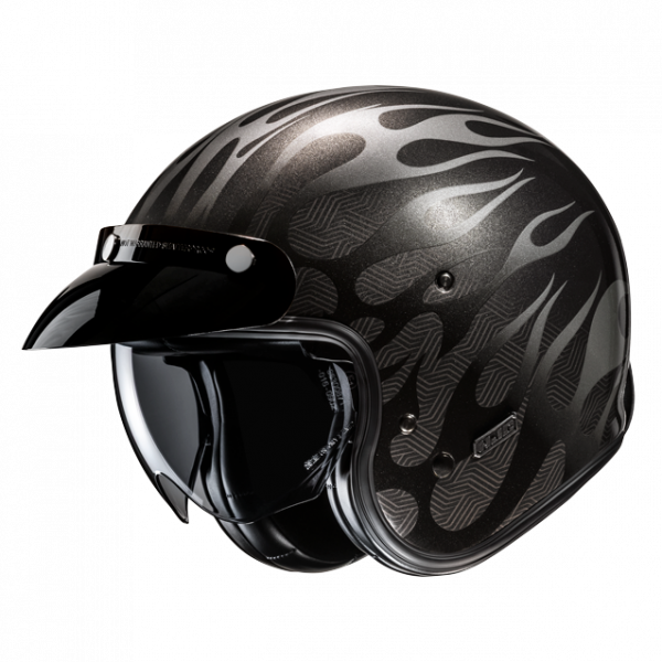 HJC V31 Retro Jethelm Firo MC5 Schwarz / Silber