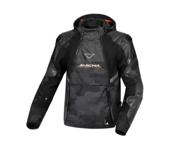 Macna Bradical wasserdichte Motorradjacke Schwarz / Orange