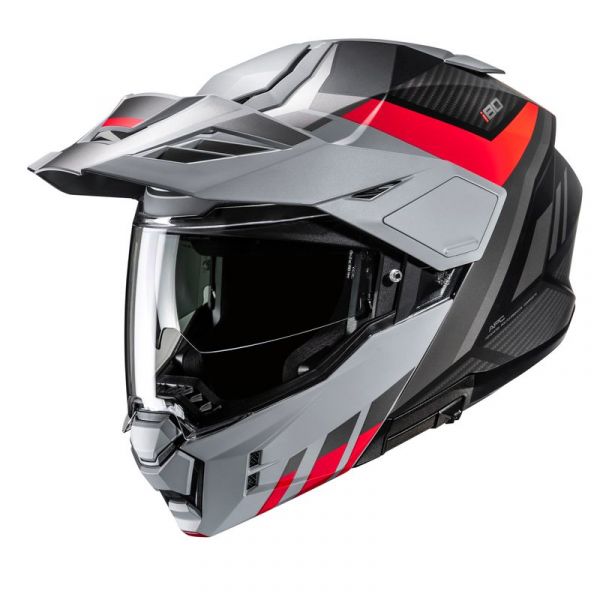 HJC i80 Klapphelm Imes MC1SF Grau / Schwarz / Rot