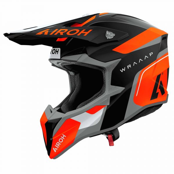 Airoh Wraaap Crosshelm Conquer Mattschwarz / Grau / Fluo Orange