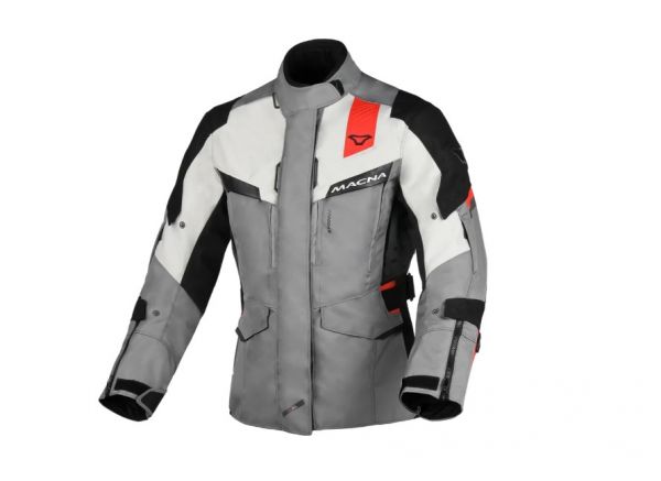 Macna Zastra Adventure-Jacke Damen Grau / Rot