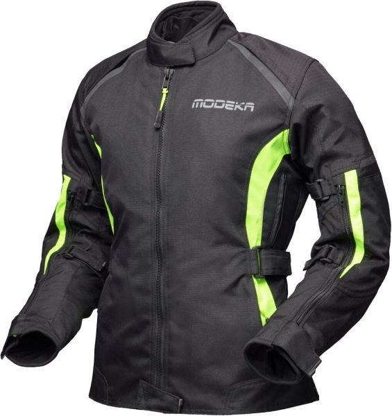 Modeka Luana Textiljacke Damen Schwarz / Neongelb