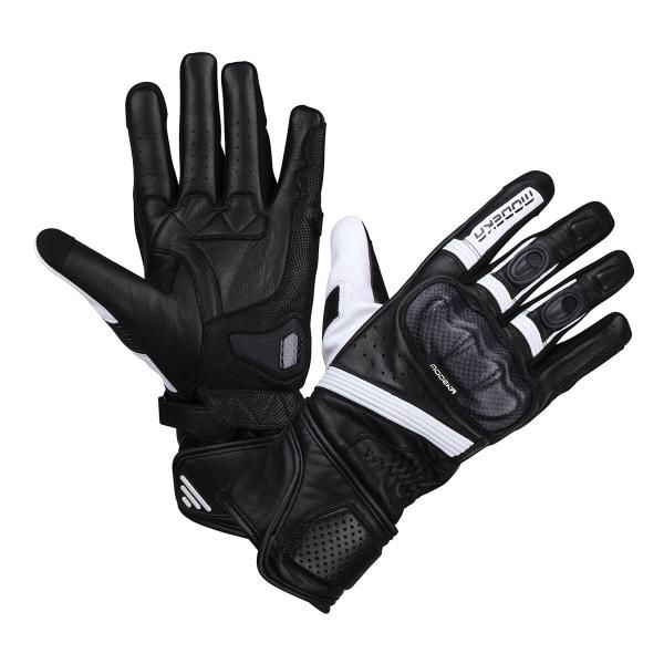 Modeka Miako Handschuhe Schwarz / Weiß