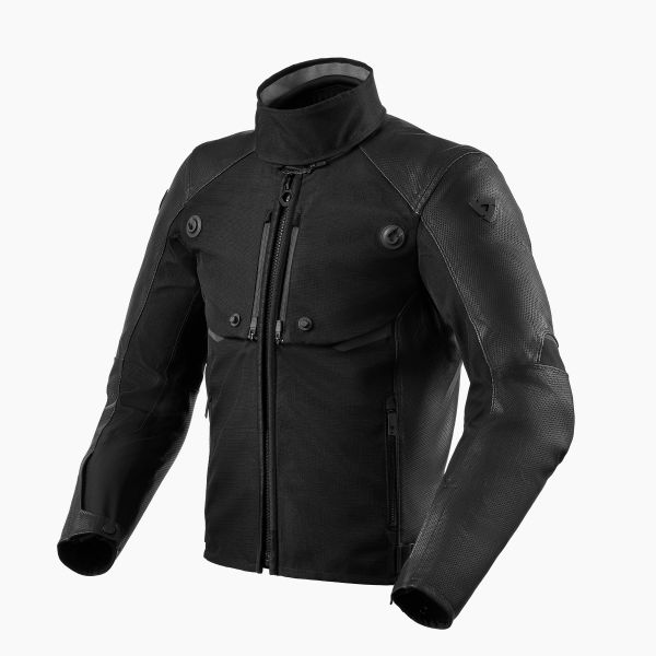 REV'IT! Valve H2O Leder-Textil-Jacke Schwarz