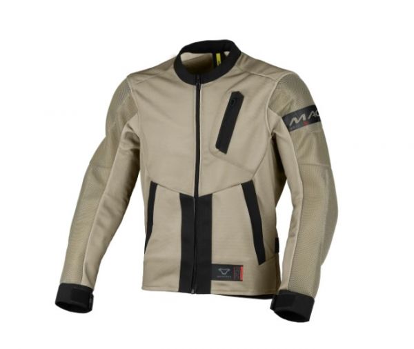 Macna Torido luftige Motorradjacke Schwarz / Taupe