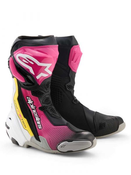 Alpinestars Supertech R Stiefel Schwarz / Pink / Weiß