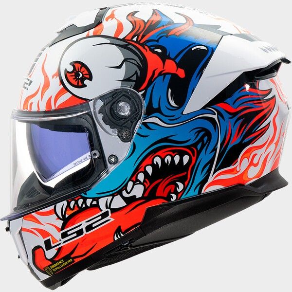 LS2 FF808 Stream II Integralhelm Inferno Weiß / Blau - ECE 22-06