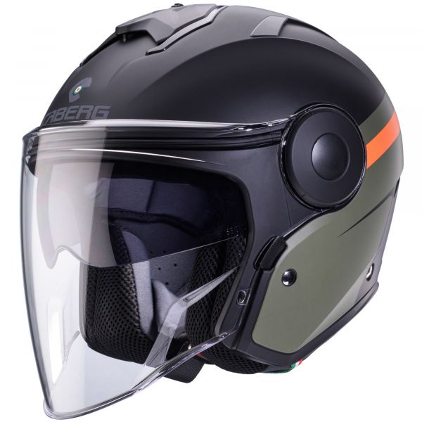 Caberg Soho Zephir Jethelm Mattschwarz / Grün / Orange