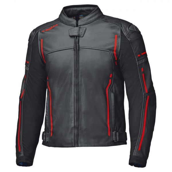 Held Torver Top Sport Lederjacke Schwarz / Neonrot