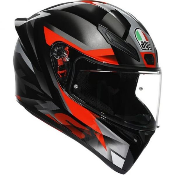 AGV K1 S Integralhelm Fastlap Schwarz / Grau / Rot