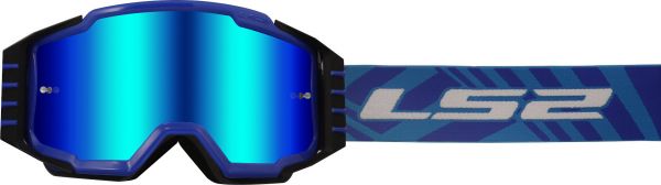 LS2 Charger Pro Crossbrille MX Goggle Blau m. Idirium Visier