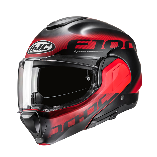 HJC F100 Klapphelm Hetal MC1SF Mattschwarz / Rot