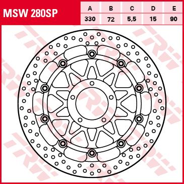 Lucas Racing Bremsscheibe ohne ABEMSW280SP