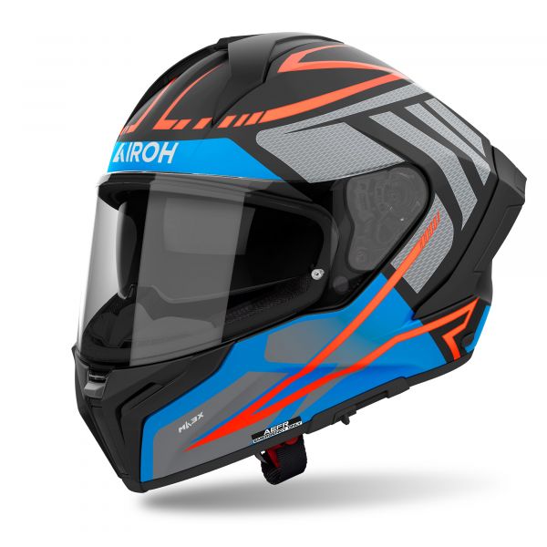 Airoh Matryx Rider Integralhelm Mattschwarz / Grau / Blau / Orange