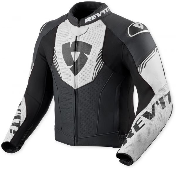 REV'IT! Argon 3 Lederjacke Schwarz / Weiß