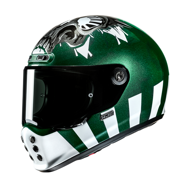 HJC V10 Integralhelm Crania MC4 Grün / Weiß