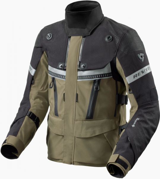 REV'IT! Dominator 3 GTX wasserdichte Textiljacke Schwarz / Dunkelgrün