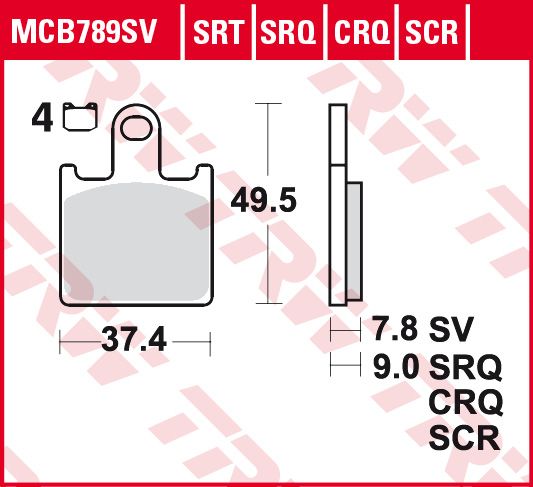 Lucas Scheibenbremsbelag MCB789SV