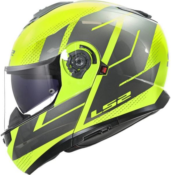 LS2 FF908 Strobe II Klapphelm Code Glanz Gelb / Grau - ECE 22-06