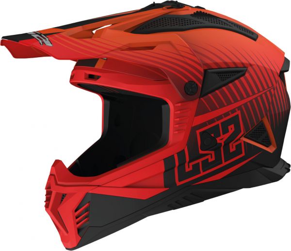 LS2 MX708 Fast II Duck Motocross Helm Matt Orange / Rot