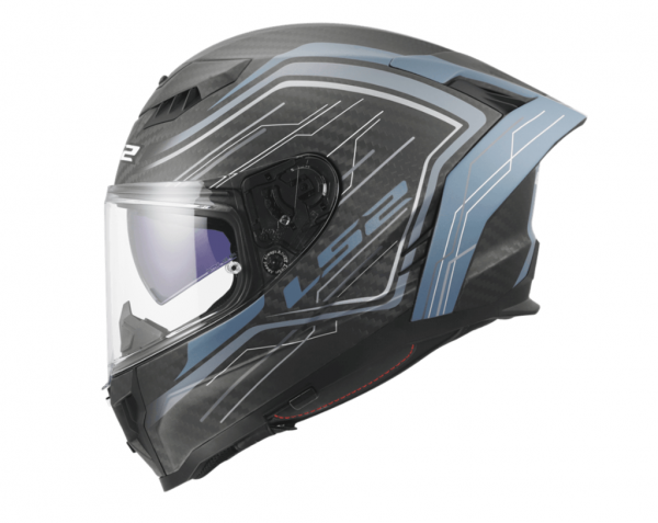 LS2 FF807 Dragon Subic Carbon Integralhelm Matt Blau Petrol