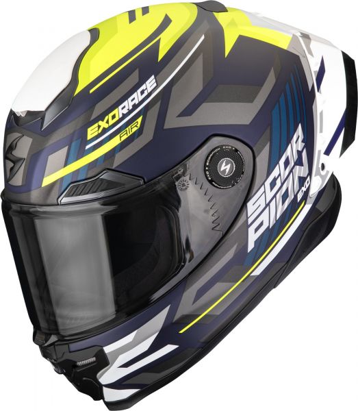 Scorpion Exo-Race Air Integralhelm Kobra Mattblau / Neongelb