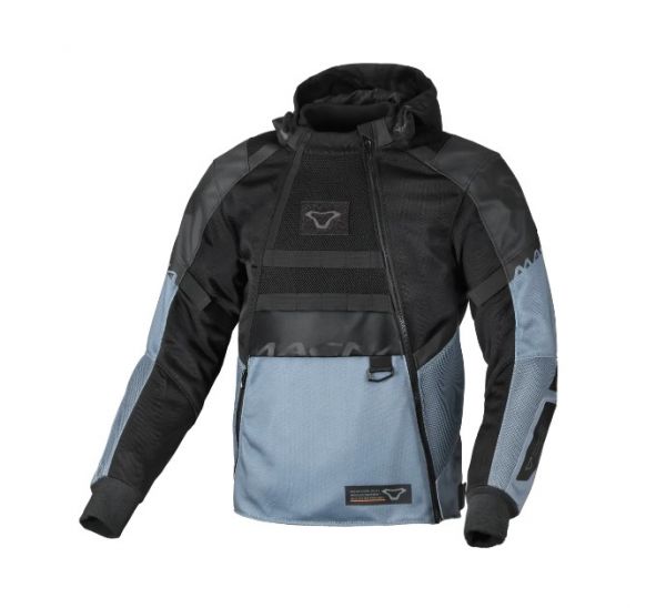 Macna Rebelite luftige Motorradjacke Schwarz / Grau