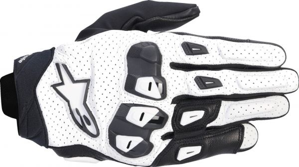 Alpinestars SP X 7 perforierte Motorrad Handschuhe Weiß / Schwarz