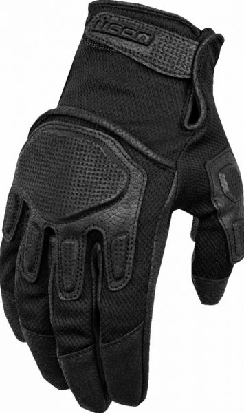 Icon Punchup Motorrad Handschuhe Schwarz