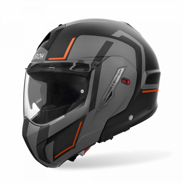 Airoh Mathisse II Genius Klapphelm Mattschwarz / Grau / Orange