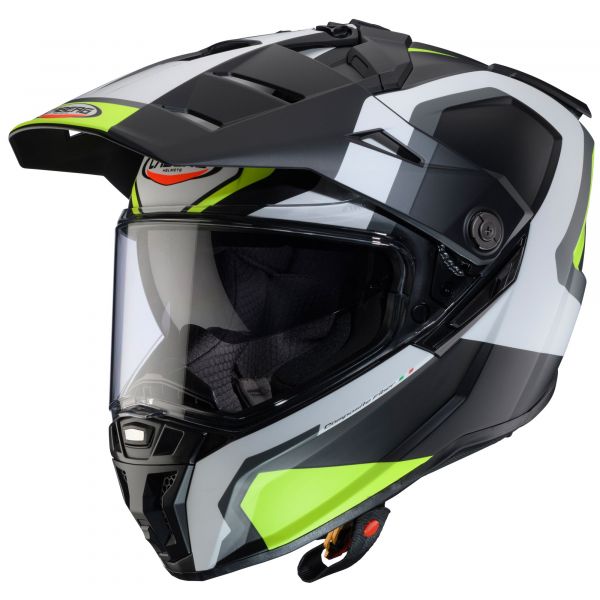 Caberg Tanami Scram Adventurehelm Schwarz Grau Fluogelb