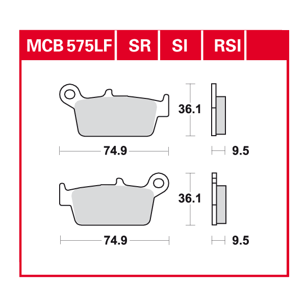 Lucas Scheibenbremsbelag MCB575SI