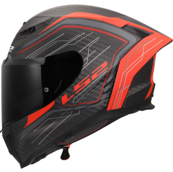 LS2 FF807 Dragon Subic Carbon Integralhelm Matt Rot