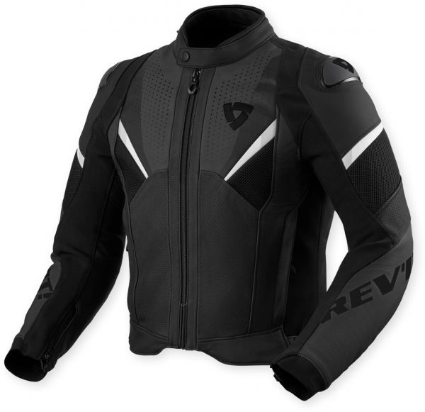 REV'IT! Automate perforierte Motorrad Lederjacke Schwarz