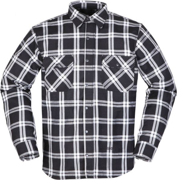 Modeka Colden Overshirt Hemd Schwarz / Weiß