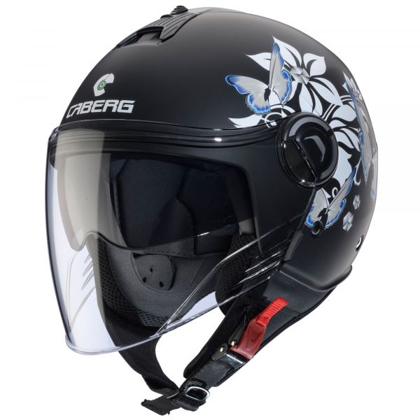 Caberg Riviera V4 X Mia Jethelm Mattschwarz / Weiß / Grau / Hellblau