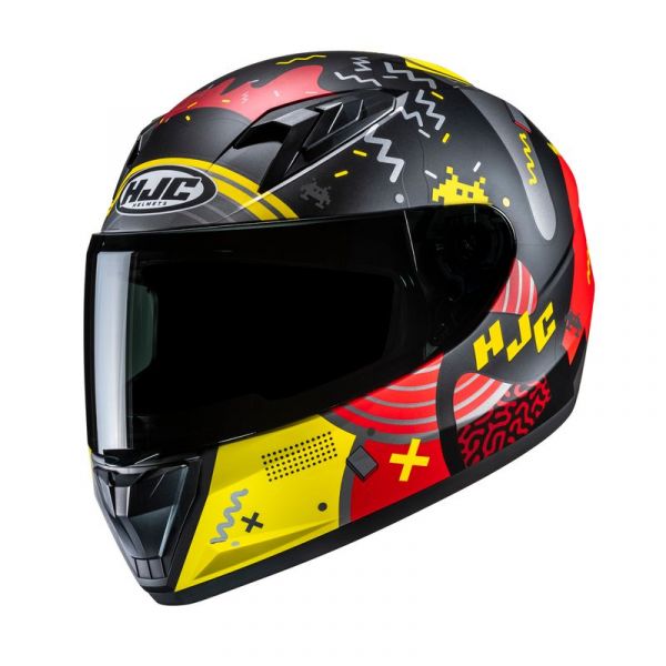 HJC Y10 Integralhelm Mika MC1SF Schwarz / Rot / Gelb