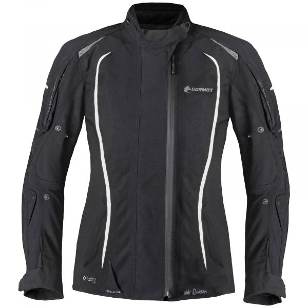 Germot MotoQueen Textiljacke Damen Schwarz / Weiß