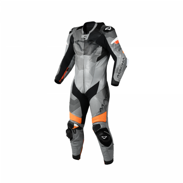 MACNA Ignite Lederkombi Einteiler Grau / Schwarz / Orange