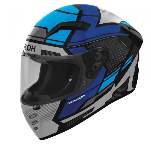 Airoh Connor Ego Integralhelm Grau / Schwarz / Blau