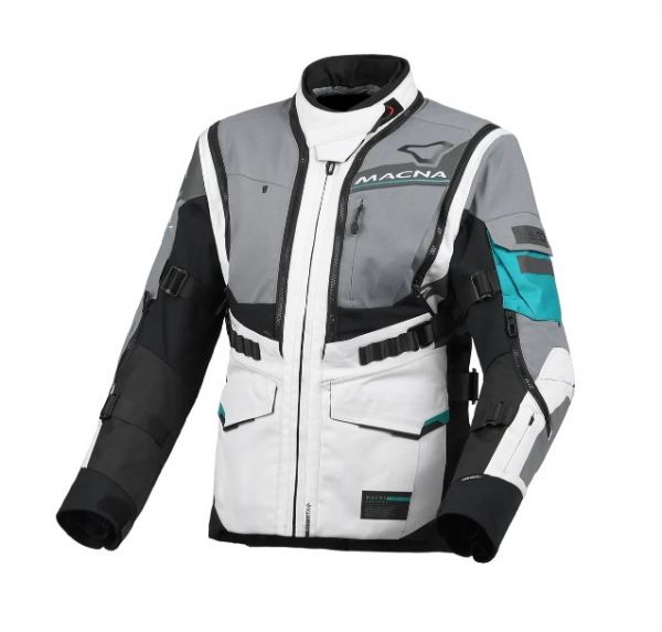 Macna Flexodus funktionale Motorradjacke Damen Grau / Grün