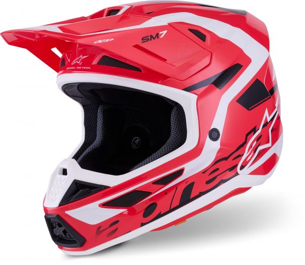 Alpinestars S-M7 Deed Crosshelm Rot Schwarz Weiß