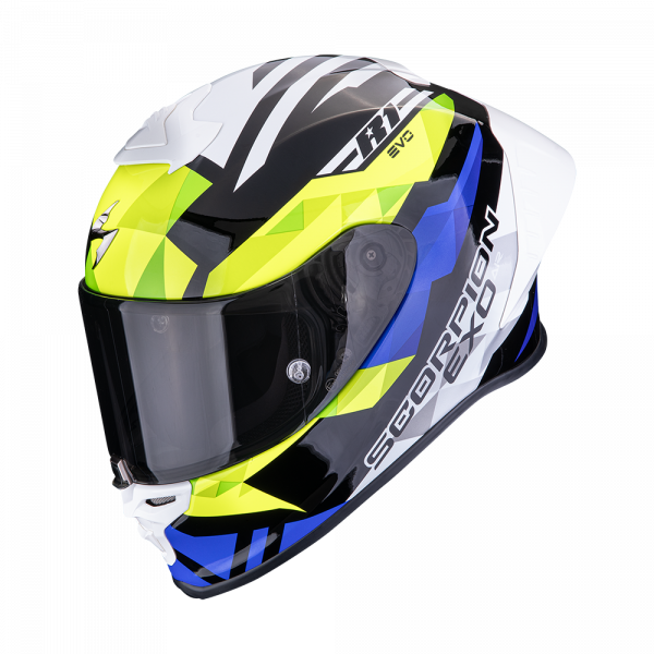 Scorpion Exo-R1 Evo II Air Integralhelm Valere Schwarz / Blau / Neongelb