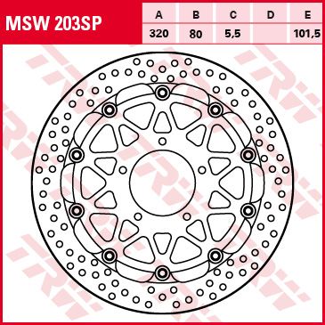 Lucas Racing Bremsscheibe ohne ABEMSW203SP